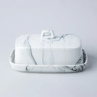 KSP Marble Porcelain Butter Dish (White/Grey)