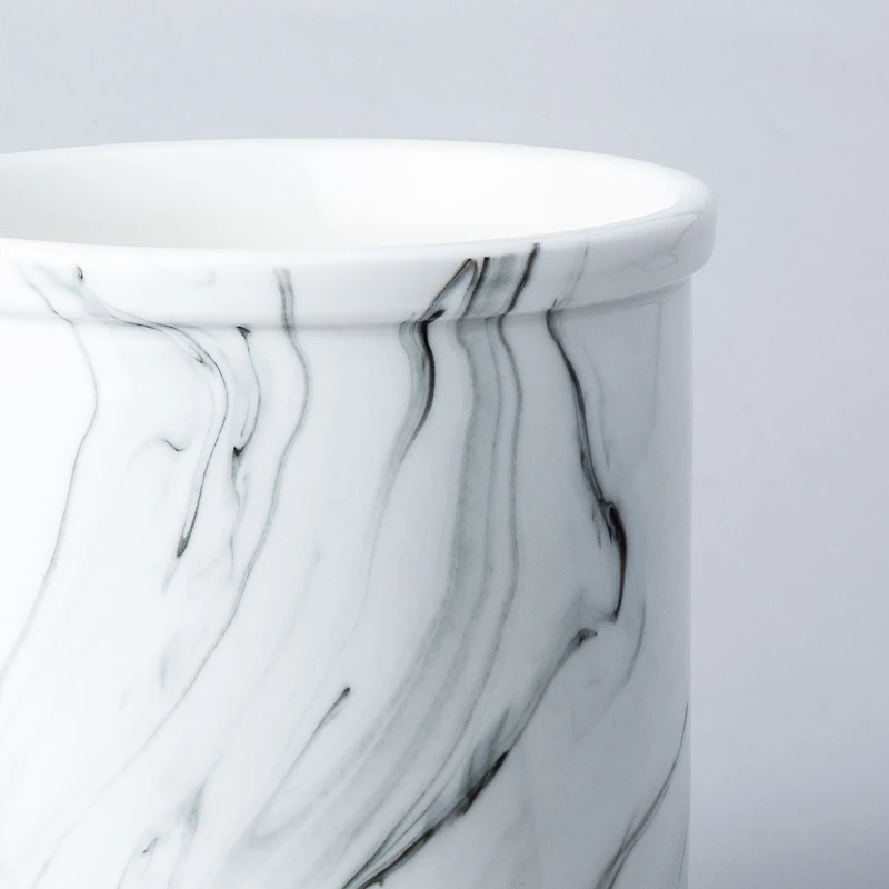 KSP Marble Porcelain Utensil Jar Jumbo (White/Grey) 17 cm dia. x 18 cm