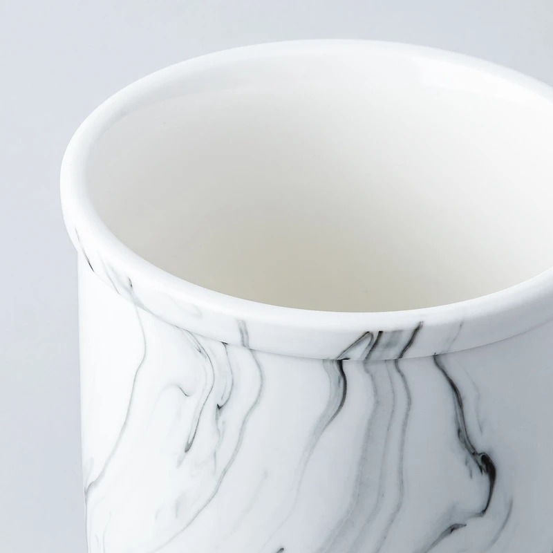 KSP Marble Porcelain Utensil Jar Jumbo (White/Grey) 17 cm dia. x 18 cm