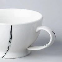 KSP Marble Porcelain Cafe Latte Cup (White/Grey)