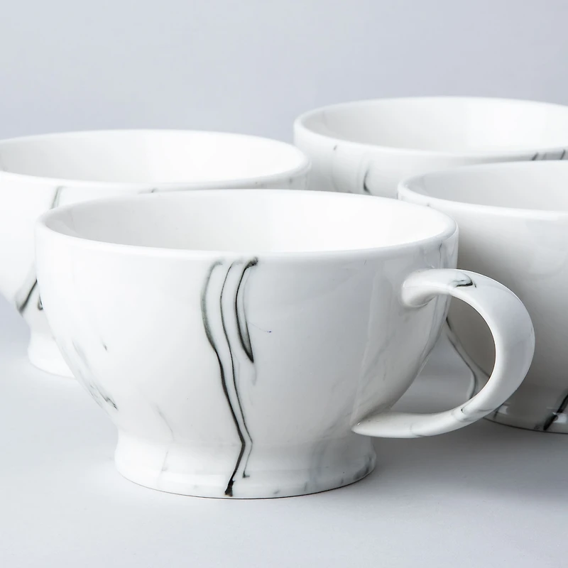 KSP Marble Porcelain Cafe Latte Cup (White/Grey)