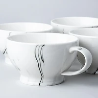 KSP Marble Porcelain Cafe Latte Cup (White/Grey)