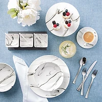 KSP Marble Porcelain Cup & Saucer (White/Grey)