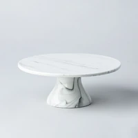 KSP Marble Porcelain Footed Cake Plate (White/Grey