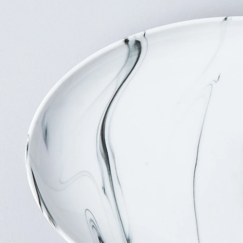 KSP Marble Porcelain Oval Platter (White/Grey)