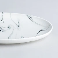 KSP Marble Porcelain Oval Platter (White/Grey)