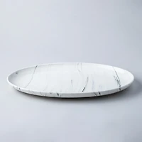 KSP Marble Porcelain Large Oval Platter (White/Grey)