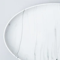 KSP Marble Porcelain Large Oval Platter (White/Grey)