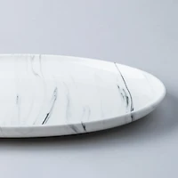 KSP Marble Porcelain Large Oval Platter (White/Grey)