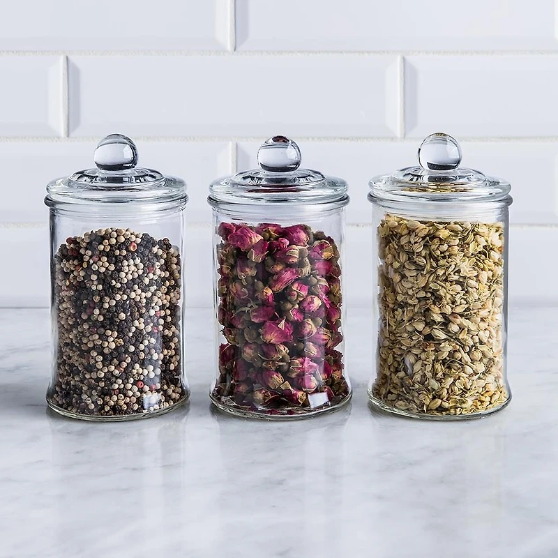 KSP Classic Glass Canister with Lid - Set of 3 (Clear)