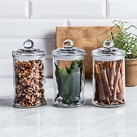 KSP Classic Glass Canister with Lid - Set of 3 (Clear)