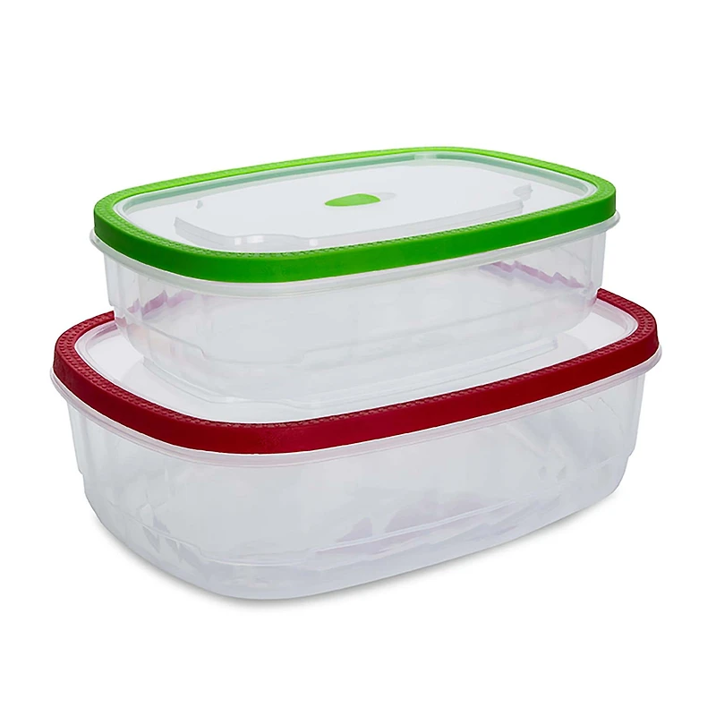 KSP Fresh Seal Rectangle Storage Container Set of 2 (Green Red)