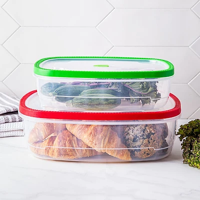 KSP Fresh Seal Rectangle Storage Container Set of 2 (Green Red)