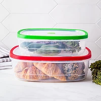 KSP Fresh Seal Rectangle Storage Container Set of 2 (Green Red)