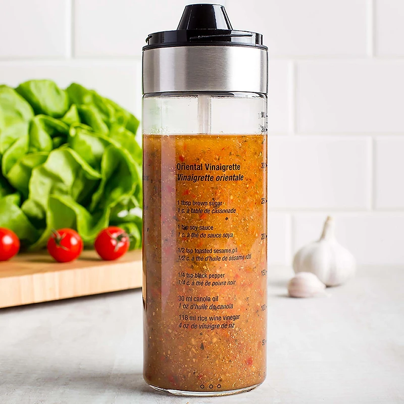 KSP Fresh Mix Glass Salad Dressing Bottle (Stainless Steel)