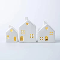 KSP Christmas Village 'Heart' Ceramic LED Decor Set/3