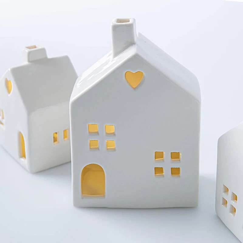 KSP Christmas Village 'Heart' Ceramic LED Decor Set/3