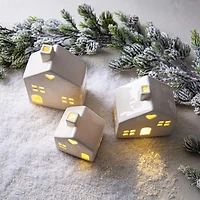 KSP Christmas Village 'Heart' Ceramic LED Decor Set/3