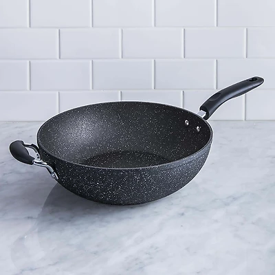 The Rock Gourmet Non-Stick Wok-Stir Fry Pan (Grey)