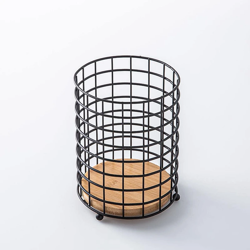 KSP Natura Bamboo & Wire Utensil Holder (Black/Natural)