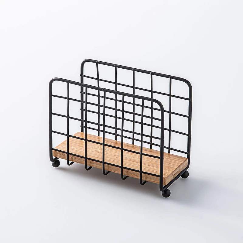 KSP Natura Bamboo & Wire Napkin Holder Verticle (Black/Natural)