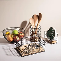 KSP Natura Bamboo & Wire 3-Tier Organizer (Black/Natural)