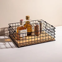 KSP Natura 'Large' Bamboo & Wire Stackable Basket (Black/Natural)