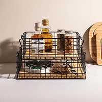 KSP Natura 'Large' Bamboo & Wire Stackable Basket (Black/Natural)