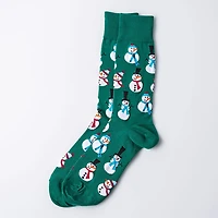 Hotsox Men's 'Snowmen' Crew Socks - Set of 2 (Green)