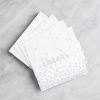 Harman 3-Ply 'Cheers' Paper Napkin (White/Silver)