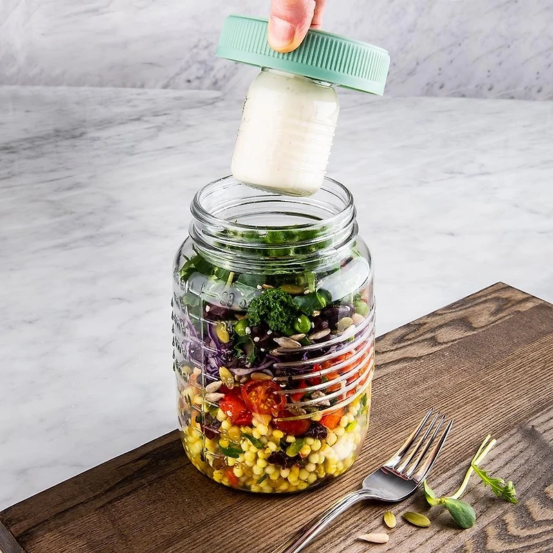 KSP Salad To-Go Glass Salad Mason Jar