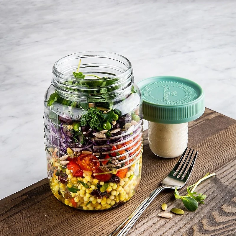 KSP Salad To-Go Glass Salad Mason Jar