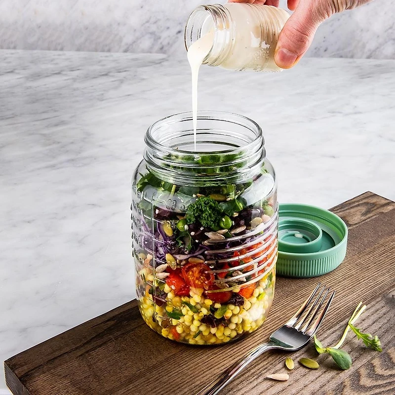 KSP Salad To-Go Glass Salad Mason Jar
