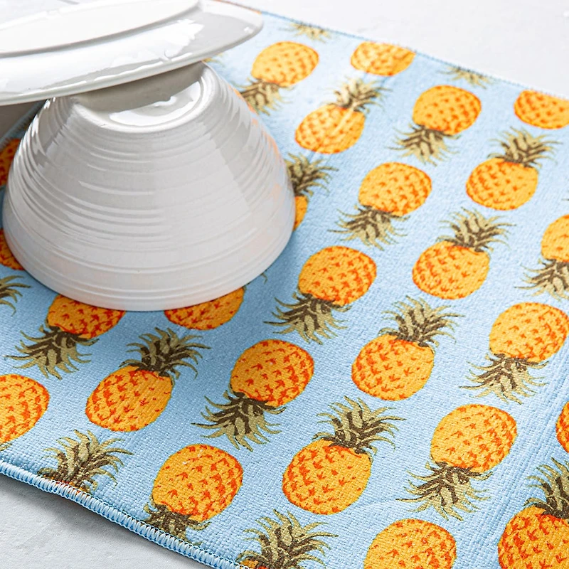 Harman Dry 'Pineapple' Microfibre Dish Drying Mat (Blue)