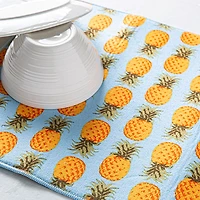 Harman Dry 'Pineapple' Microfibre Dish Drying Mat (Blue)