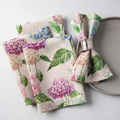 Harman Printed 'Hydrangea' Linen Napkin - Set of 4