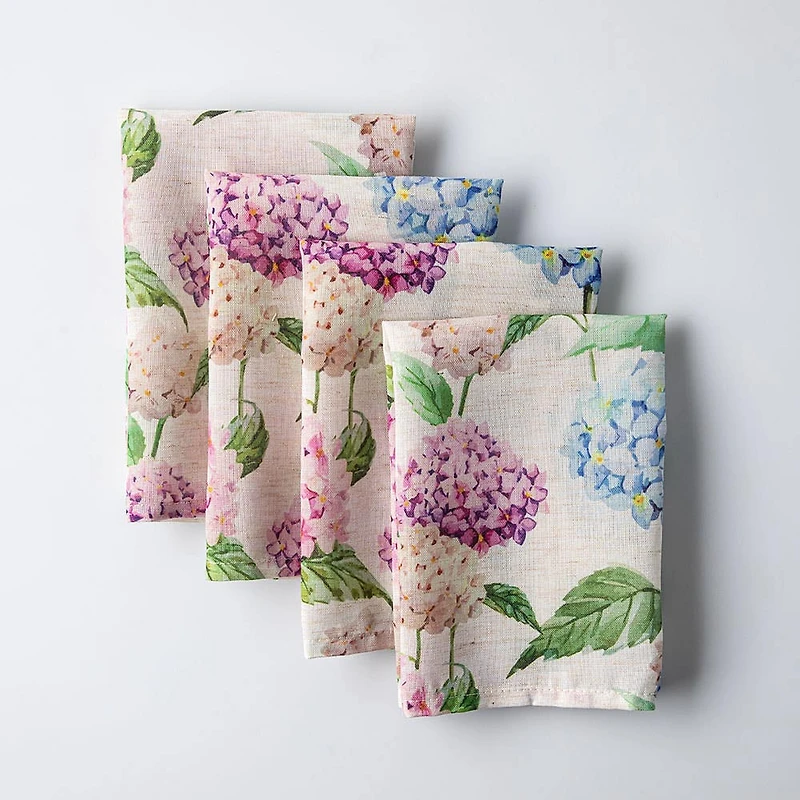 Harman Printed 'Hydrangea' Linen Napkin - Set of 4