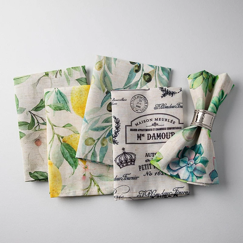 Harman Printed 'Hydrangea' Linen Napkin - Set of 4
