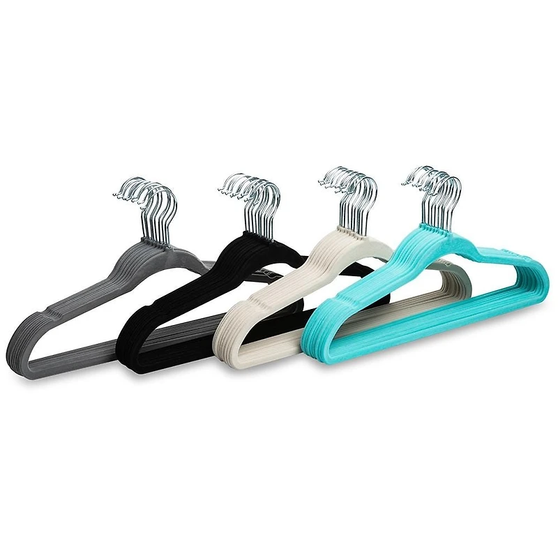 KSP Velvet Flocked Hanger - Set of 10 (White)