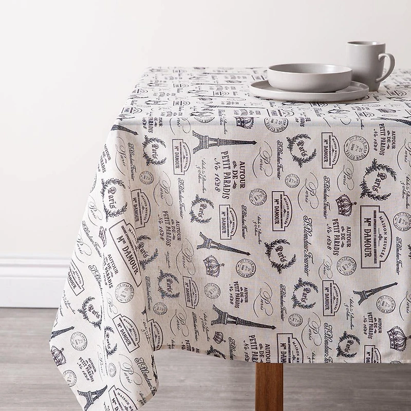Harman Printed 'Paris Passport' Linen Tablecloth (60x90")