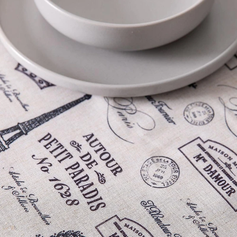 Harman Printed 'Paris Passport' Linen Tablecloth (70" dia.)