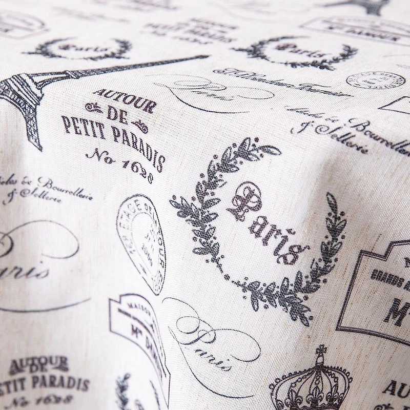 Harman Printed 'Paris Passport' Linen Tablecloth (70" dia.)