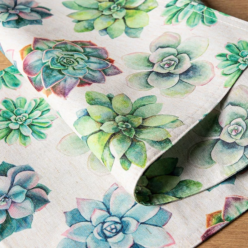 Harman Printed 'Succulent' Linen Table Runner