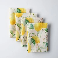 Harman Printed 'Fresh Lemon' Linen Napkin - Set of 4
