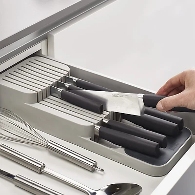 Joseph Joseph Drawerstore Compact Knife Organizer (Grey) 15.5x5.5x3"