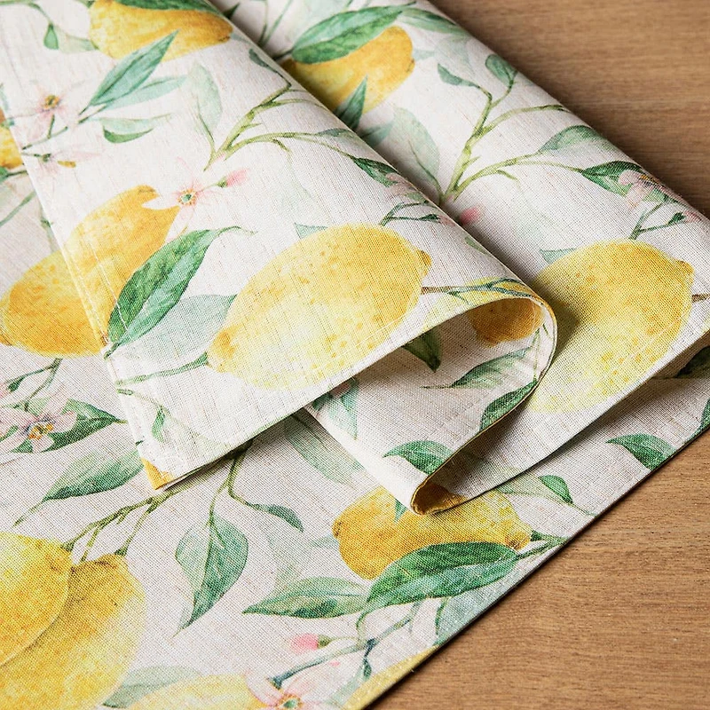 Harman Printed 'Fresh Lemon' Linen Table Runner