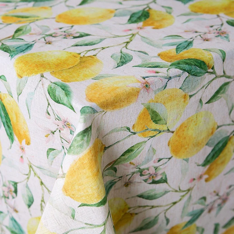 Harman Printed 'Fresh Lemon' Linen Tablecloth (60x90")