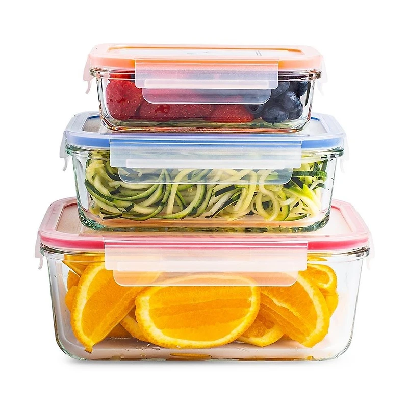 KSP Clip It Glass Storage Container Rect. - Set of 6