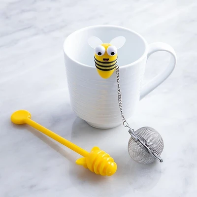 Joie Beehive Tea Infuser with Honey Dipper (Yellow)
