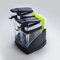 Casabella Sink Sider Duo Soap Dispenser with Sponge (Black/Chrome)
